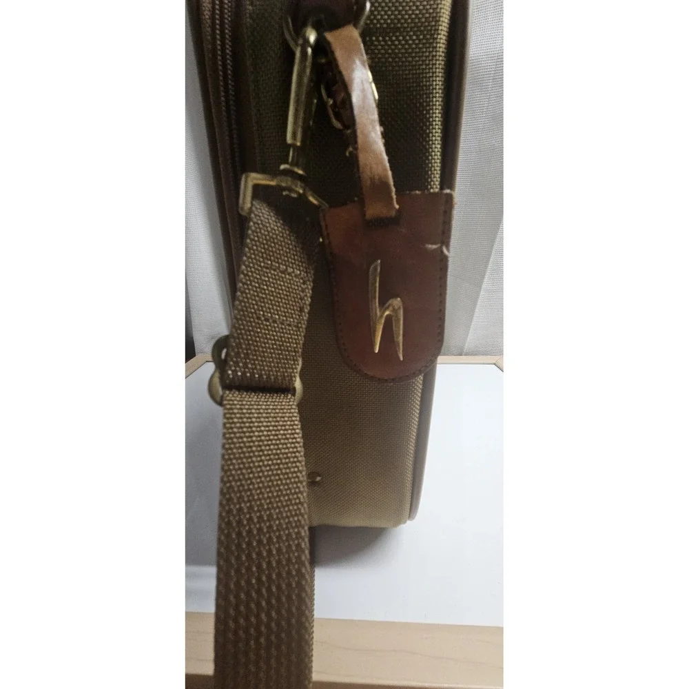 Vintage Hartmann leather tweed footed briefcase‎ w/shoulder strap
